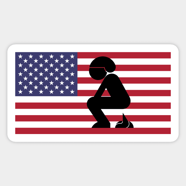 Pooping On The American Flag Sticker by dikleyt